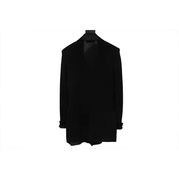 St. John Evening Womens Ribbed Coat US 2 Black Satin Knit Jacket Blazer